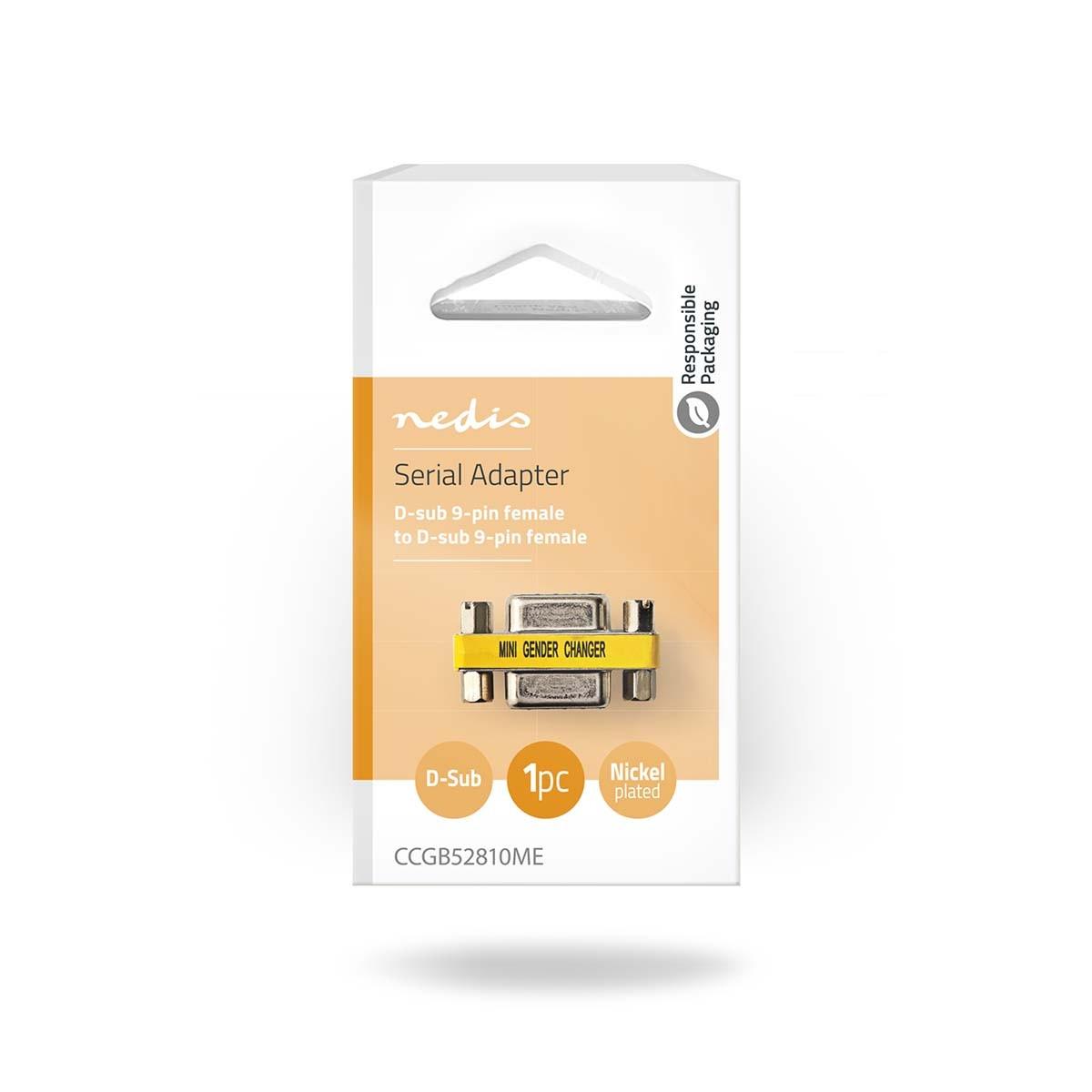 Nedis  Serieller Adapter | Adapter | D-SUB 9-Pin Female | D-SUB 9-Pin Female | Vernickelt | Metall | Gehäuse 