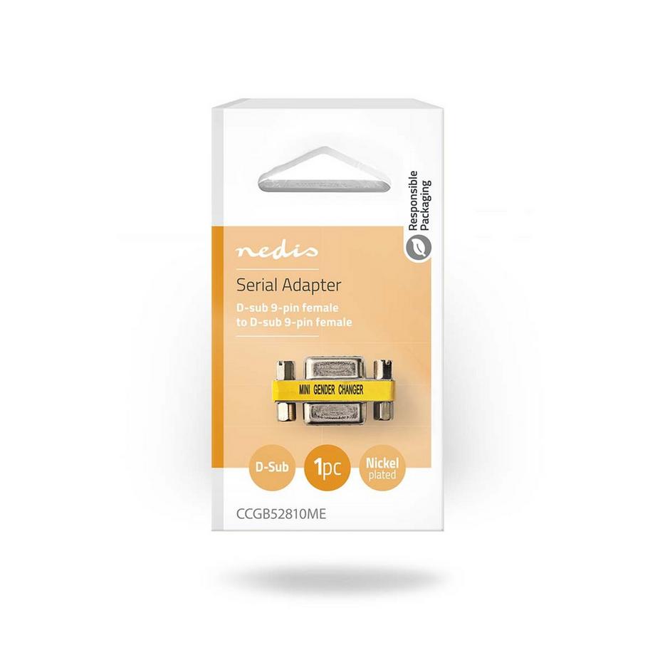 Nedis  Adattatore seriale | Adattatore | D-SUB 9-Pin femmina | D-SUB 9-Pin femmina | Nichelato | Metallo | Involucro 