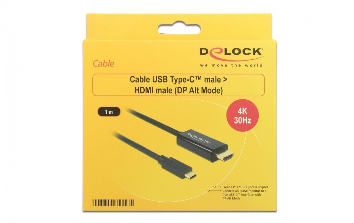 DeLock  Kabel 4K USB Type-C - HDMI, 1 m 