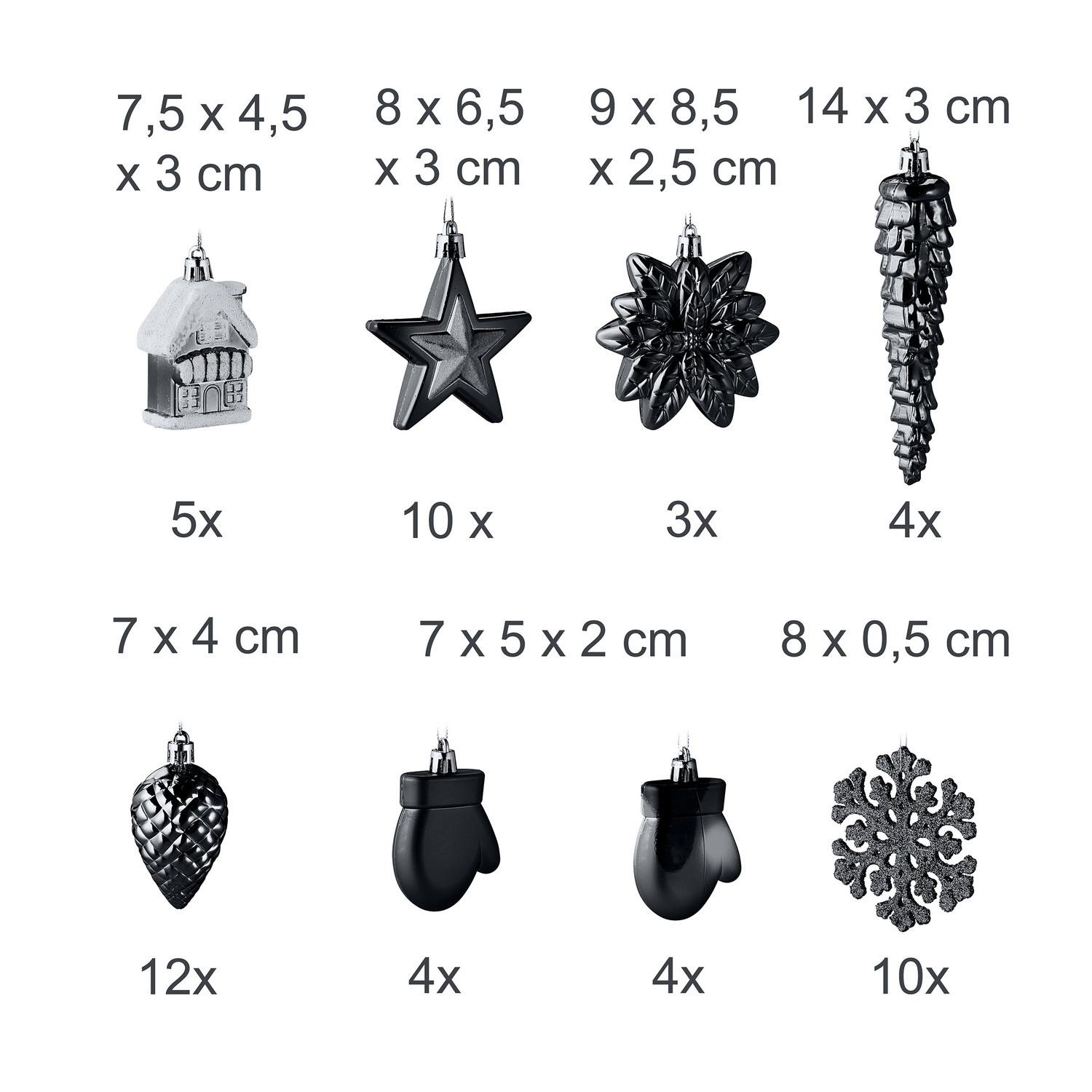Northix Weihnachtsschmuck-Set, 100-teilig  