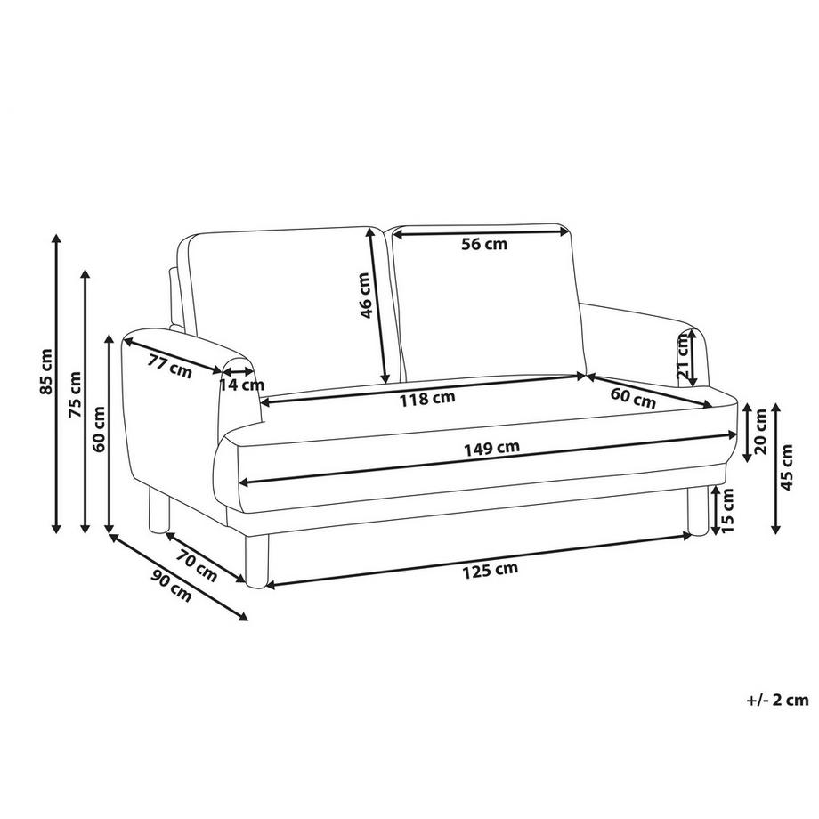 Beliani Canapé 2 places en Bouclé Rétro TUVE  