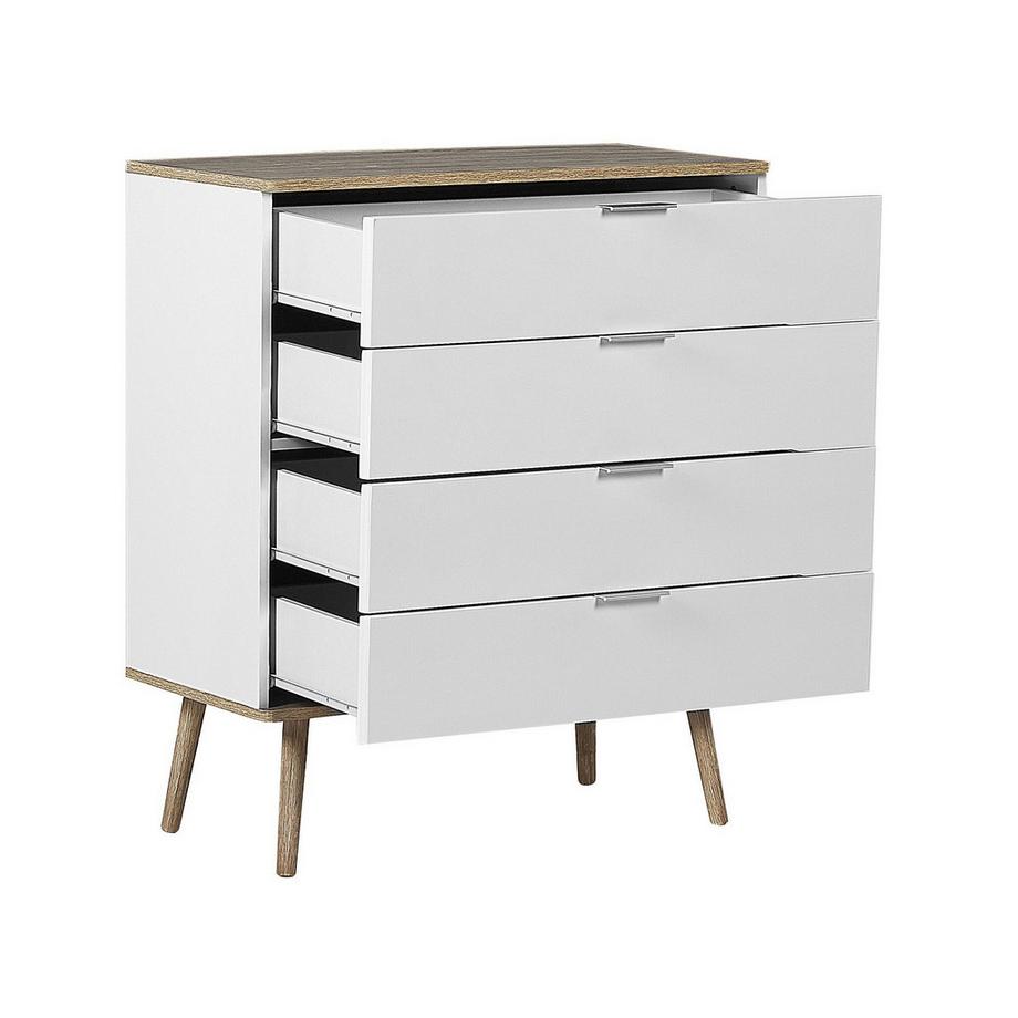 Beliani Cassettiera 4 cassetti en Fibra a media densità (MDF) Moderno WALPI  