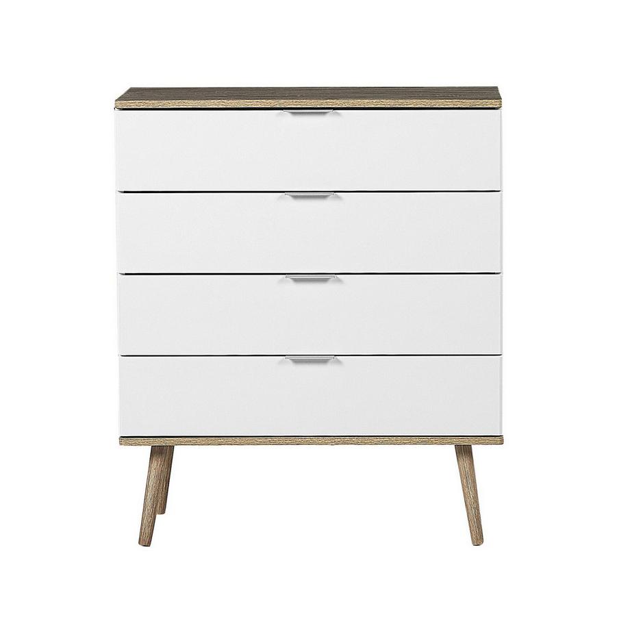 Beliani Cassettiera 4 cassetti en Fibra a media densità (MDF) Moderno WALPI  