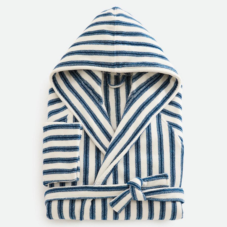 Peignoir capuche éponge velours