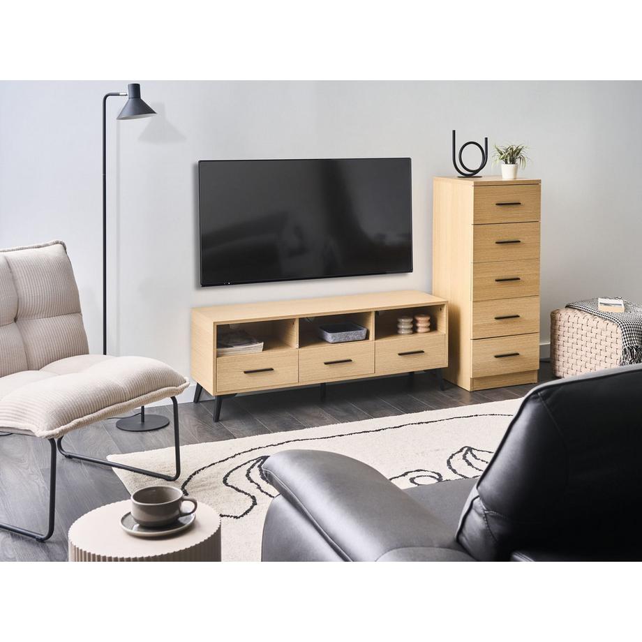 Beliani Commode à 5 tiroirs en MDF Scandinave KITIMAT  