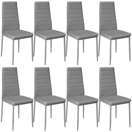 Tectake Lot de 8 chaises avec surpiqûre  