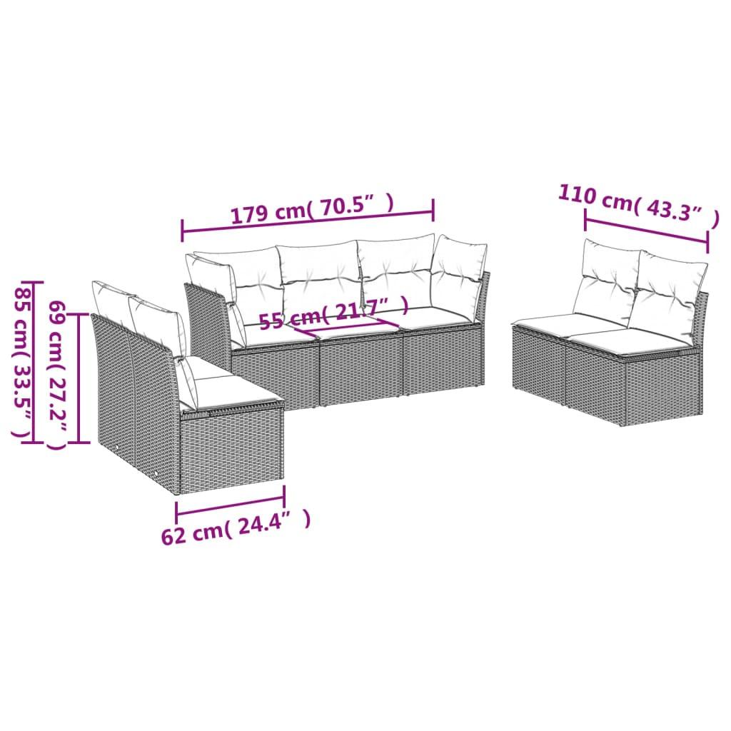 VidaXL Ensemble de canapés de jardin rotin synthétique  