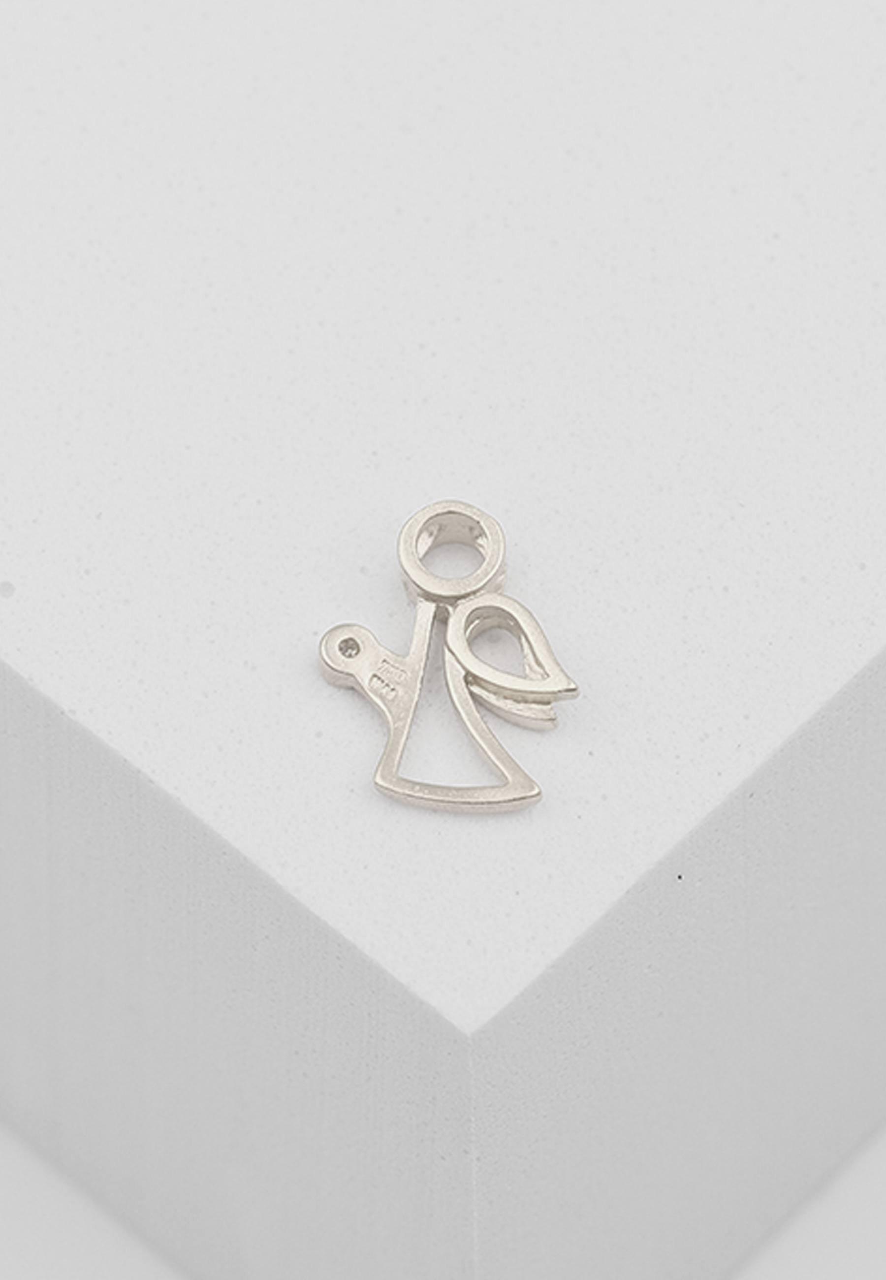 MUAU Schmuck  Engel Anhänger Weissgold 750 Diamant 0.0075ct. 13x11mm 