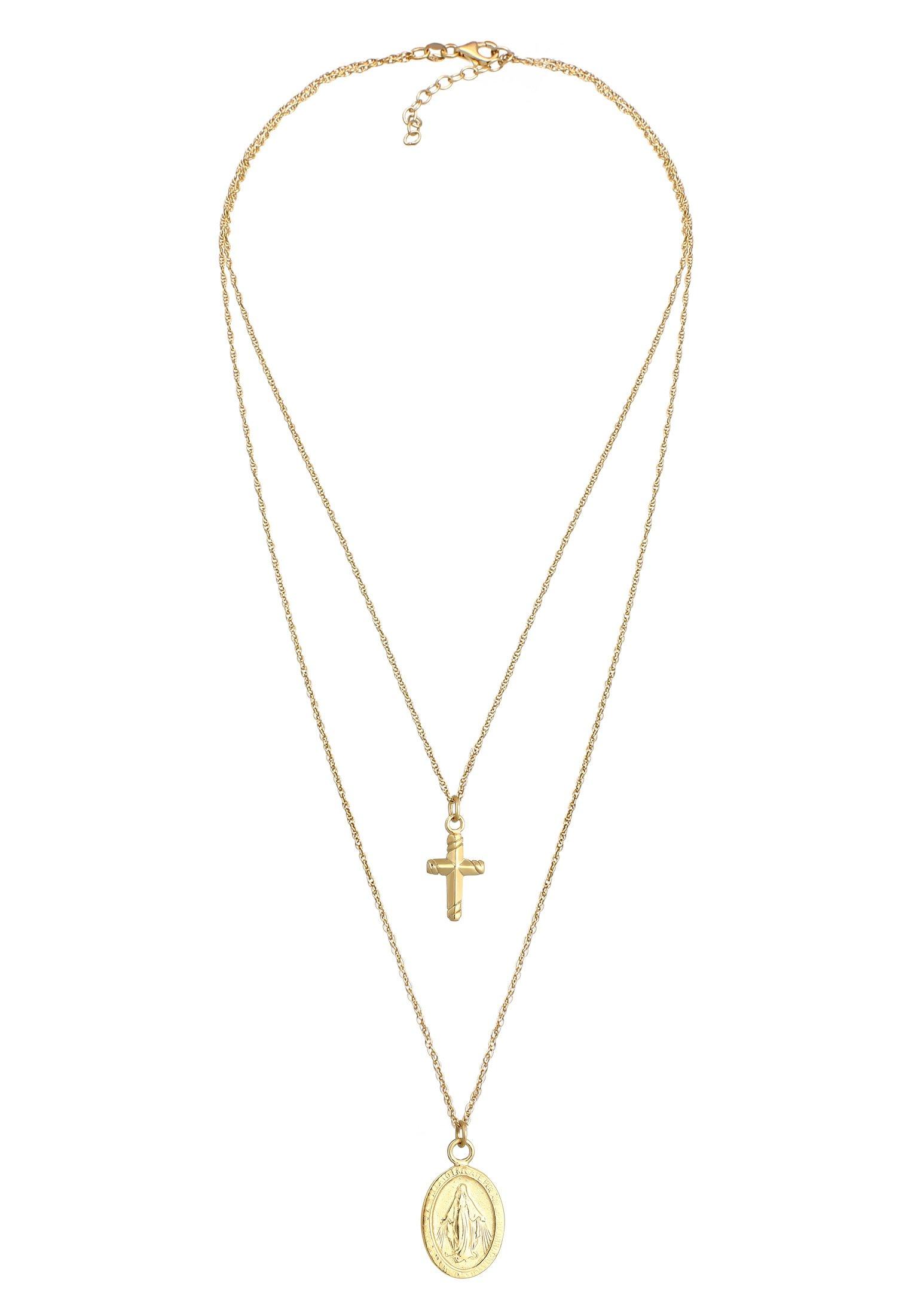 Elli  Halskette Layer Marienbild Kreuz Layer 