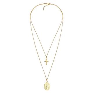 Elli  Halskette Layer Marienbild Kreuz Layer 
