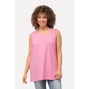 Top dal taglio lungo e smanicato con vestibilità classica e scollo rettangolare