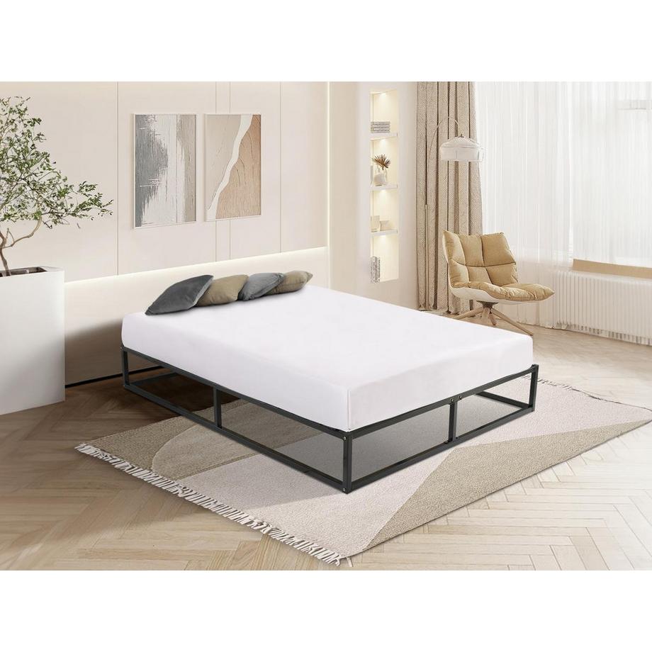 Ysmée Bettgestell mit Lattenrost - Metall - 160 x 200 cm - 2 x 19 Latten - Schwarz - RAMMUS von YSMÉE  