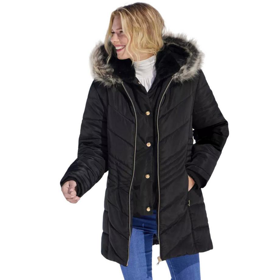 Atlas For Women Veste Matelassée Déperlante avec Capuche  