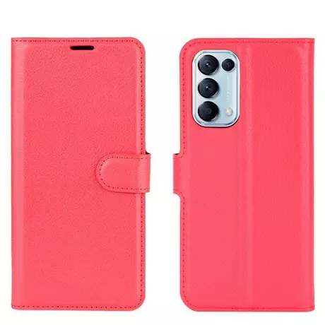 Cover-Discount  OPPO Find X3 Lite - Leder Etui Hülle Rot