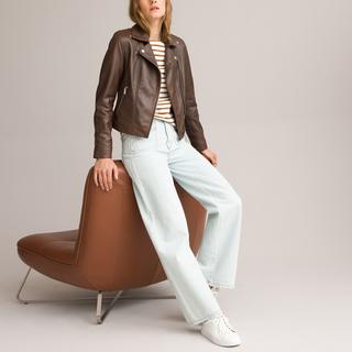 La Redoute Collections Giacca in Pelle Stile Biker  