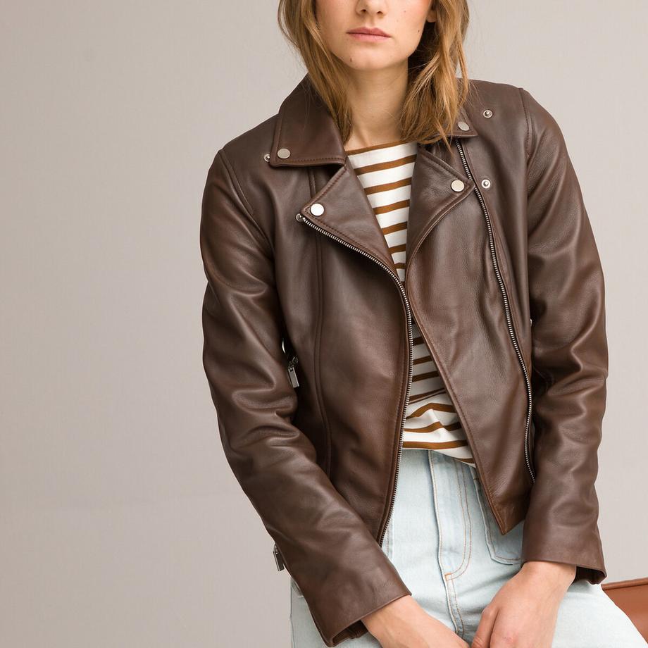 La Redoute Collections Biker Stil Lederjacke  