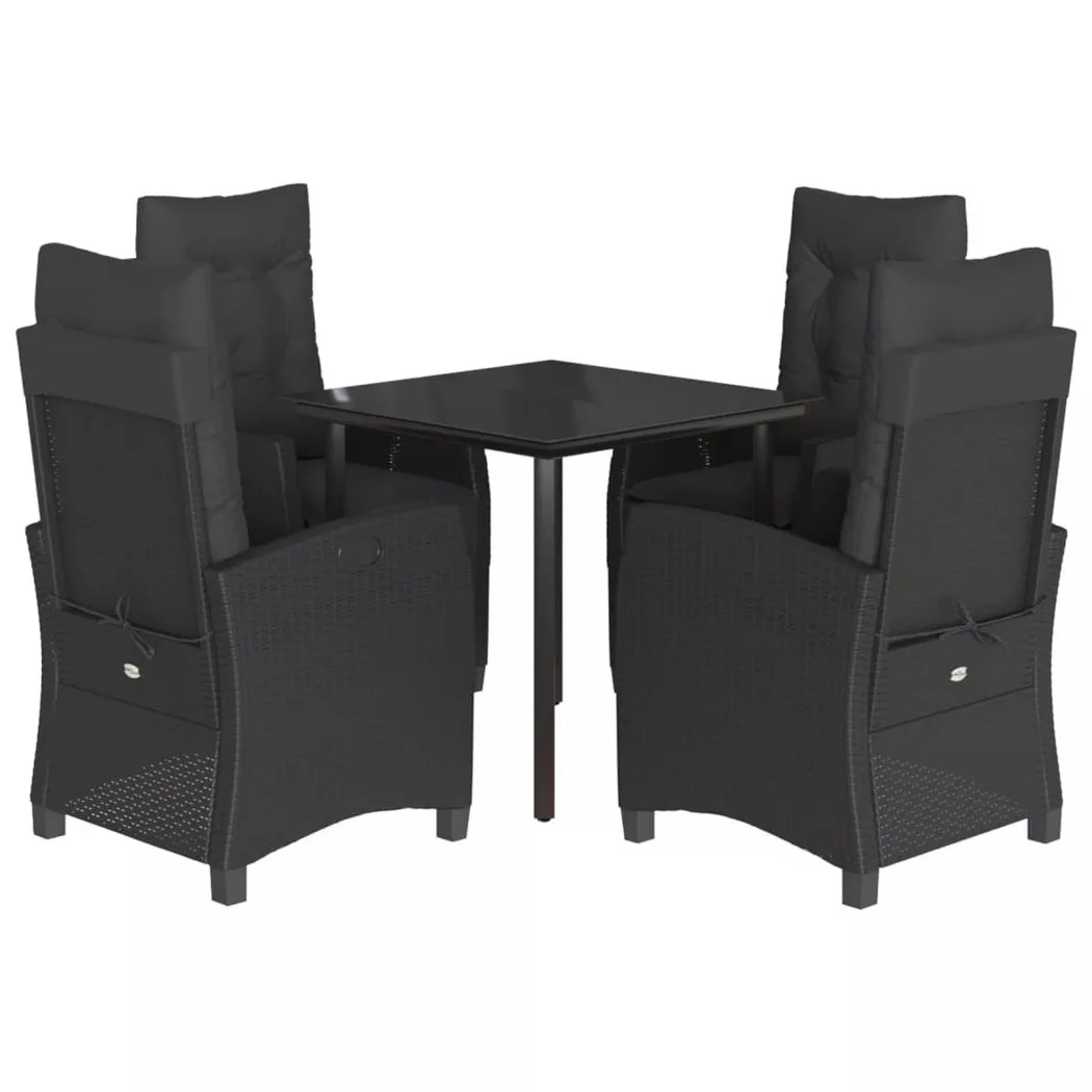 VidaXL - Garten essgruppe poly-rattan, One Size, Schwarz