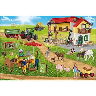 Schmidt  Puzzle Bauernhof und Hofladen inkl. Schleich-Figur (100Teile) 