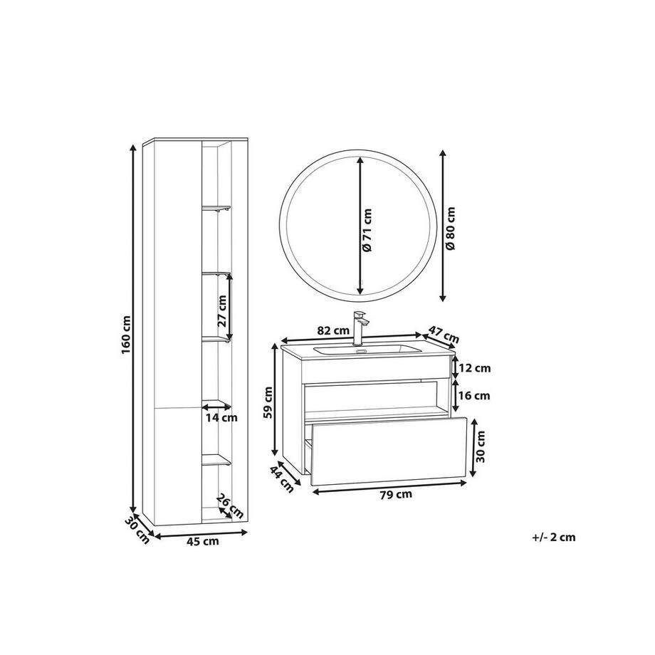 Beliani Badmöbel Set aus MDF-Platte Modern FIGUERES  