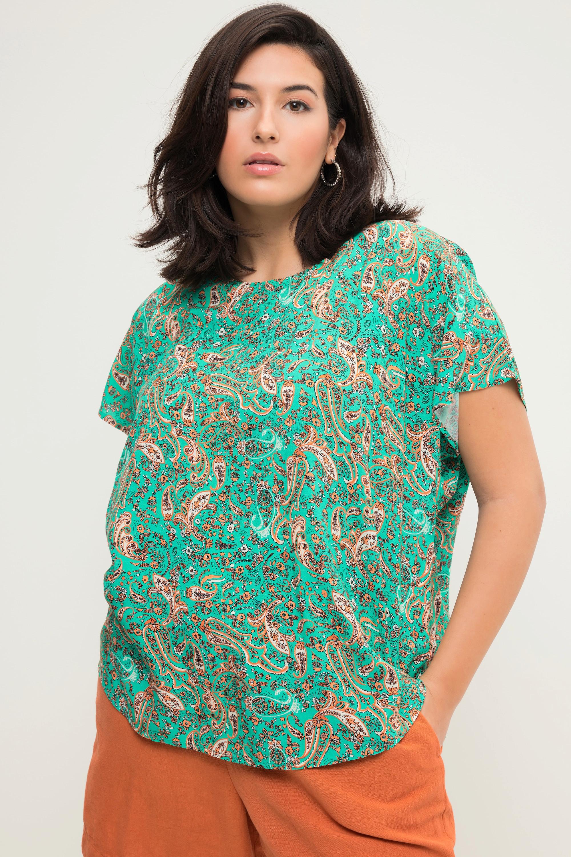 Studio Untold  Blusenshirt, oversized, Paisley Print, Rundhals 