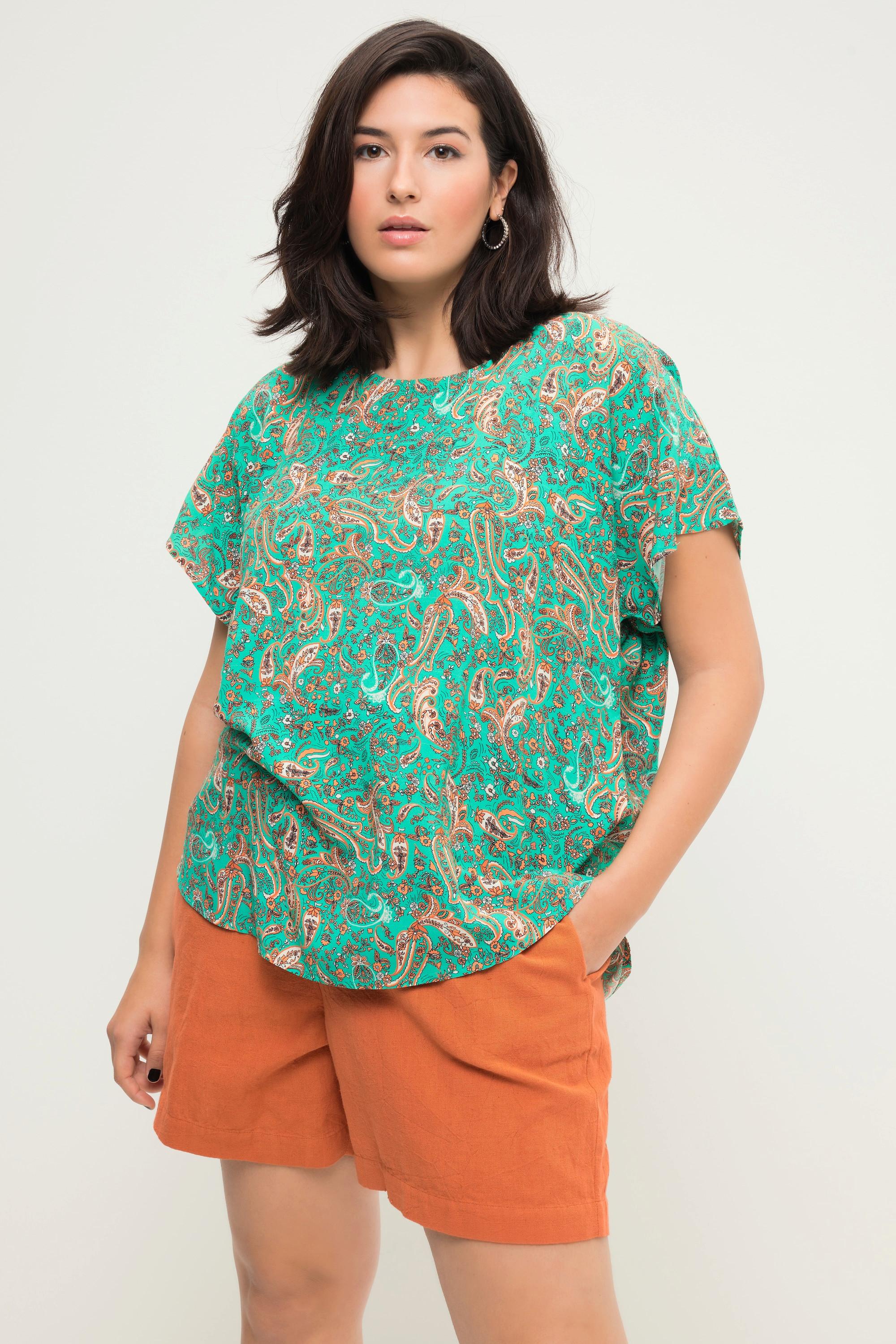 Studio Untold  Blouse oversized à encolure ronde et imprimé cachemire 