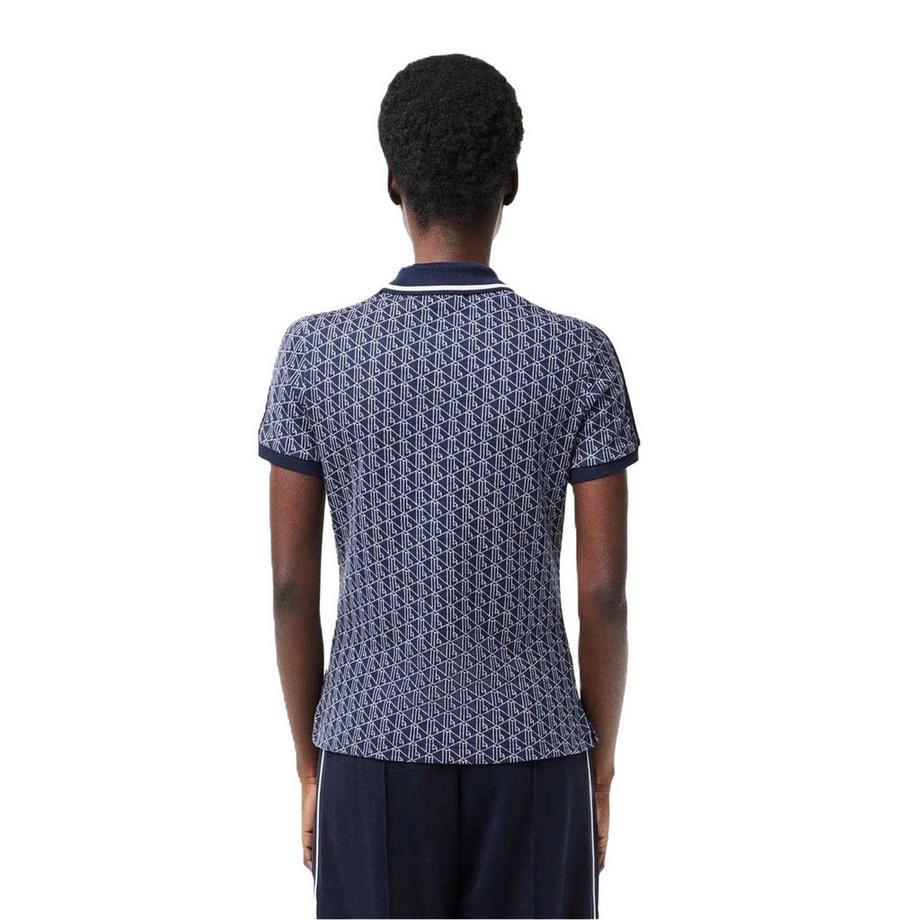 LACOSTE  Maglietta Polo Aderente Jacquard Maniche Corte 