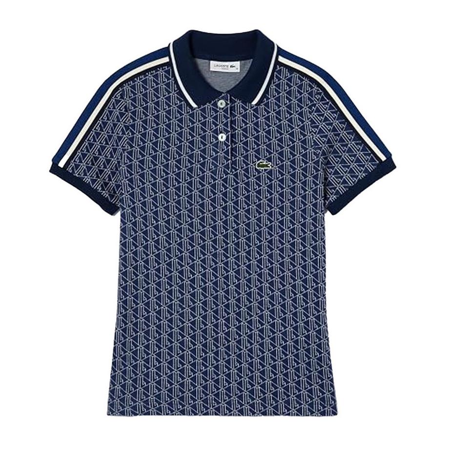 Maglietta Polo Aderente Jacquard Maniche Corte