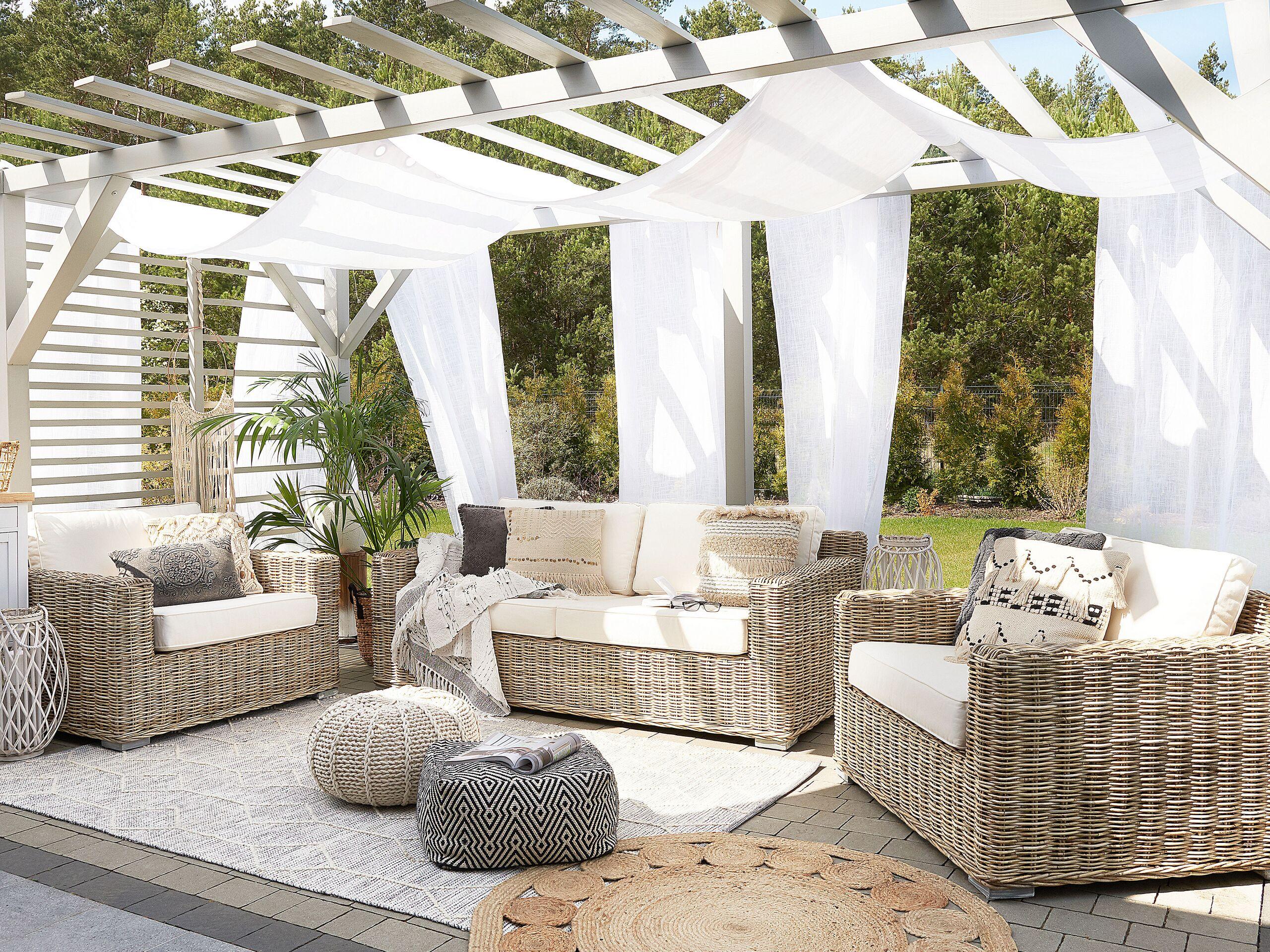 Beliani Salon de jardin en Rotin Boho ARDEA  