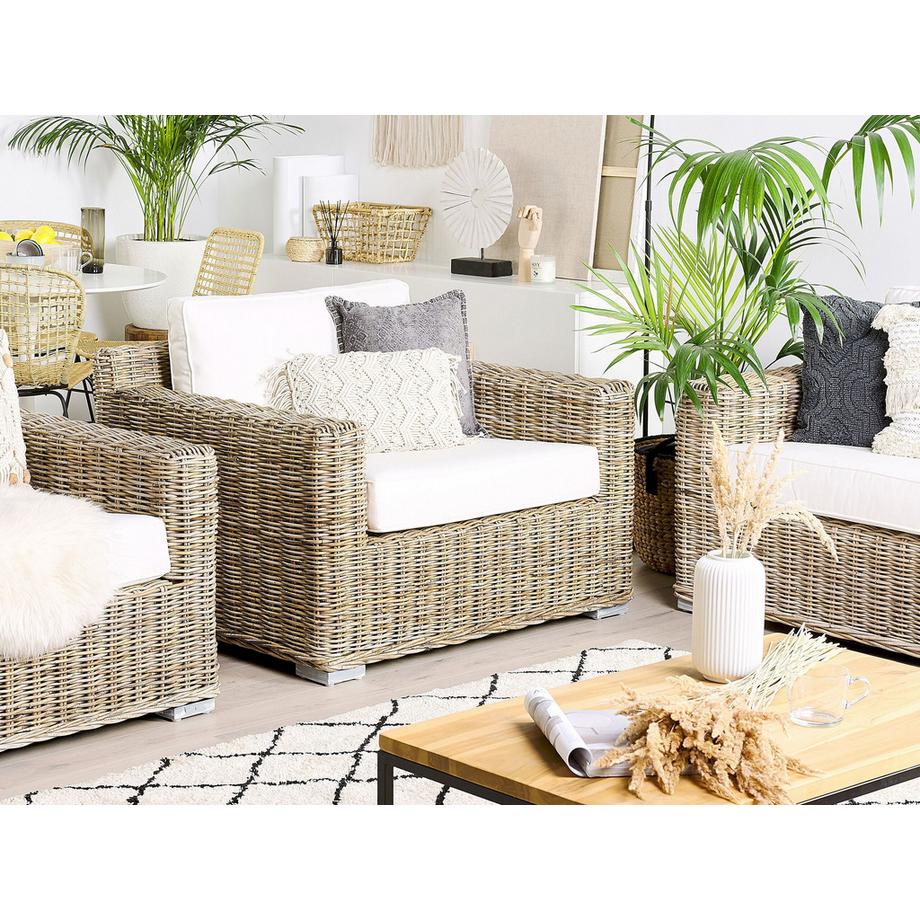 Beliani Garten Lounge aus Rattan Boho ARDEA  