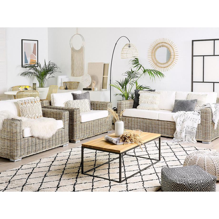 Beliani Garten Lounge aus Rattan Boho ARDEA  