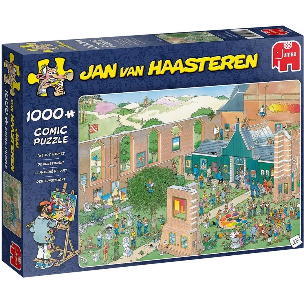Jumbo -  20022 Jan Van Haasteren-Der Kunstmarkt-1000 Teile Puzzlespiel, Mehrfarben