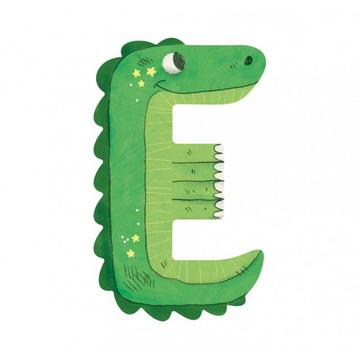 Holzbuchstaben E  L'alphabet