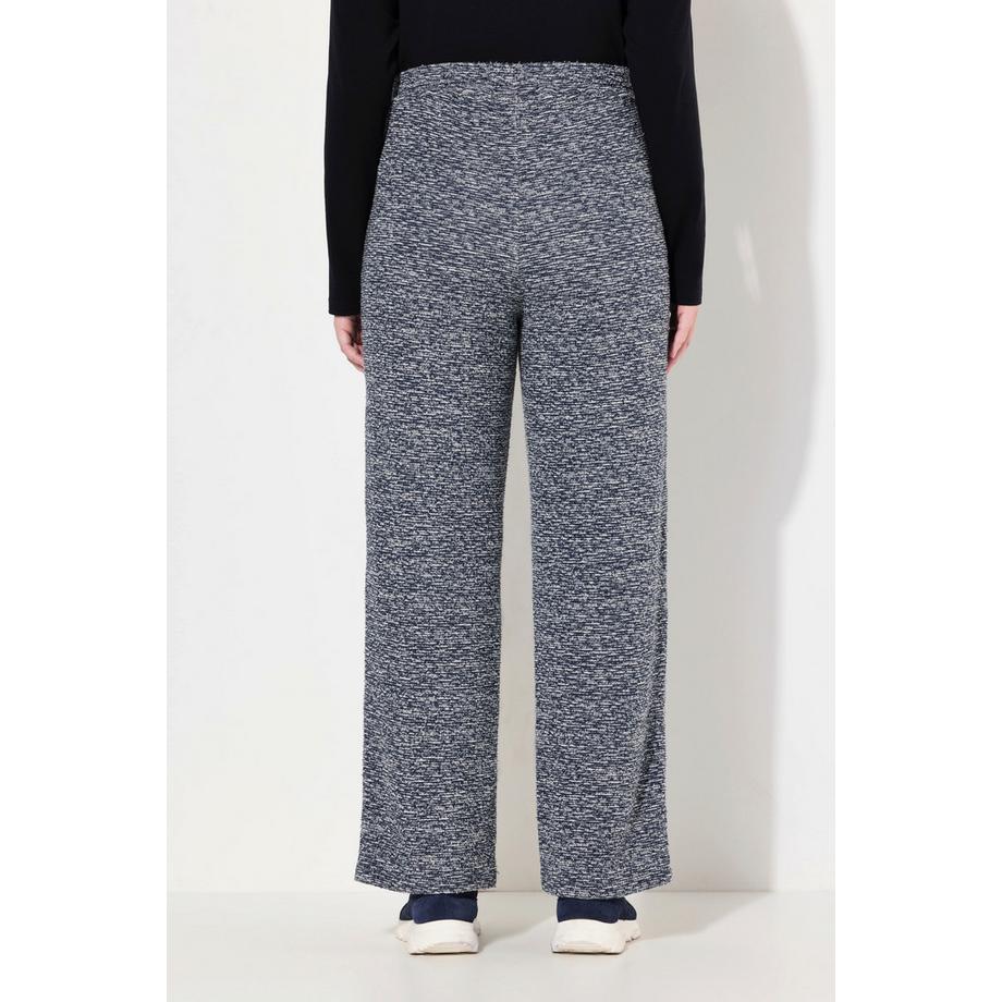 Ulla Popken Rose Bouclé Hose Weites Bein Komfortbund Biobaumwolle  