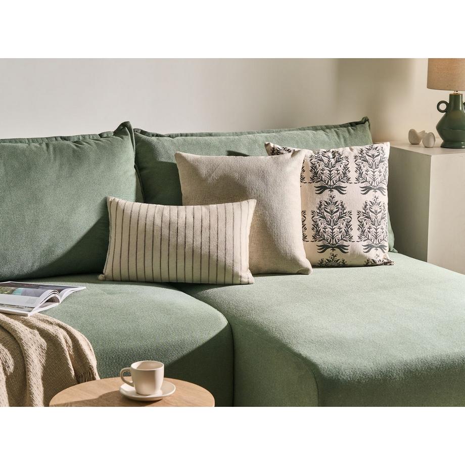 Beliani Lot de 3 coussins décoratifs en Coton  MYRISTICA  