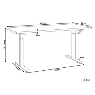 Beliani Verstellbarer Schreibtisch aus Faserplatte Modern DESTINES  