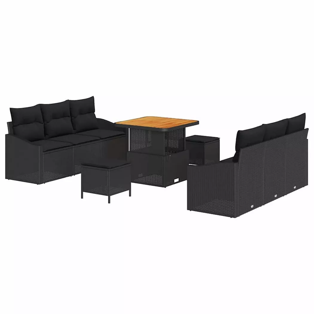VidaXL - Divano da giardino Polyrattan, One Size, Nero