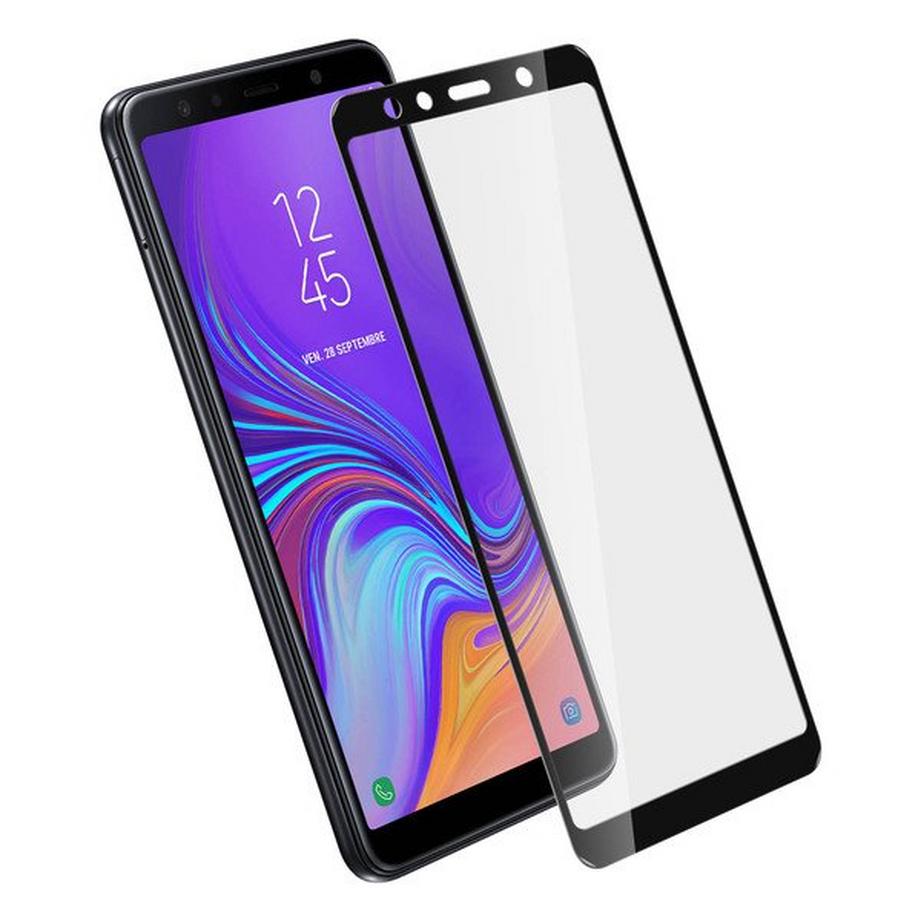 Avizar  Verre trempé contour Noir Galaxy A7 2018 