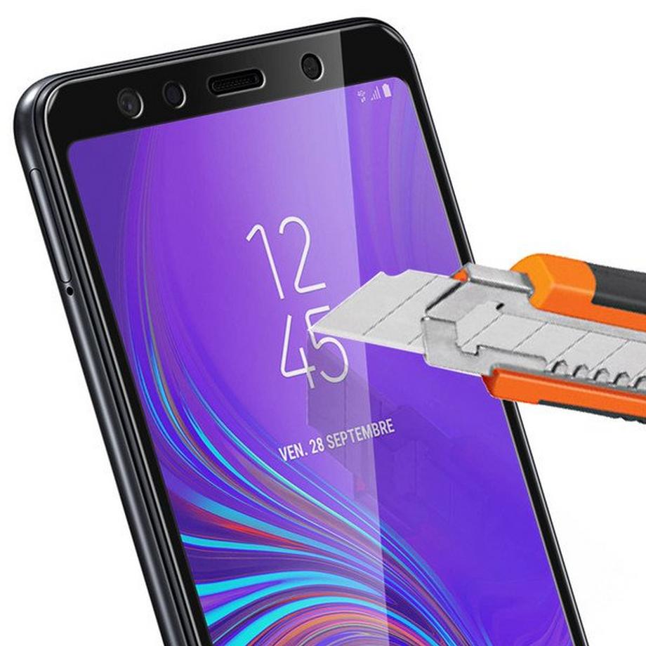 Avizar  Verre trempé contour Noir Galaxy A7 2018 