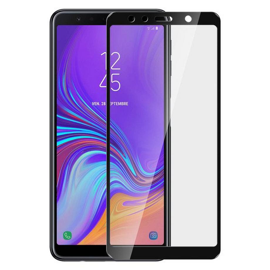 Avizar  Verre trempé contour Noir Galaxy A7 2018 