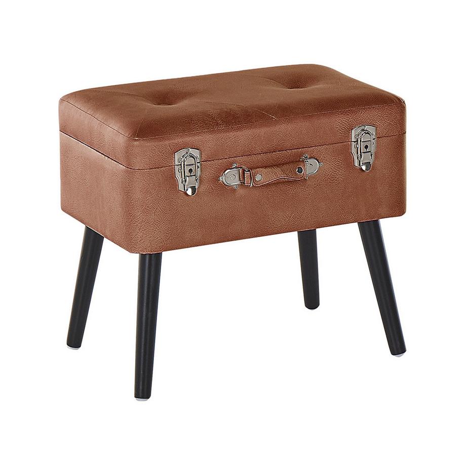 Beliani Tabouret de rangement en Cuir PU Rétro MALLARD  