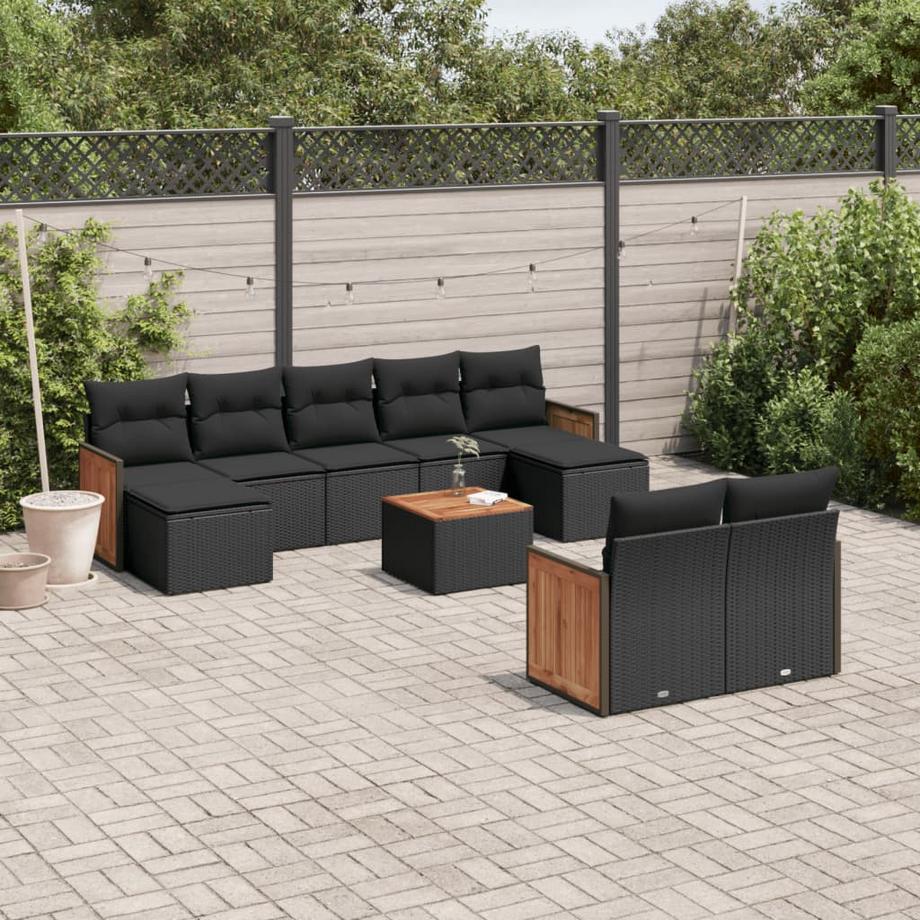 VidaXL Ensemble de canapés de jardin rotin synthétique  