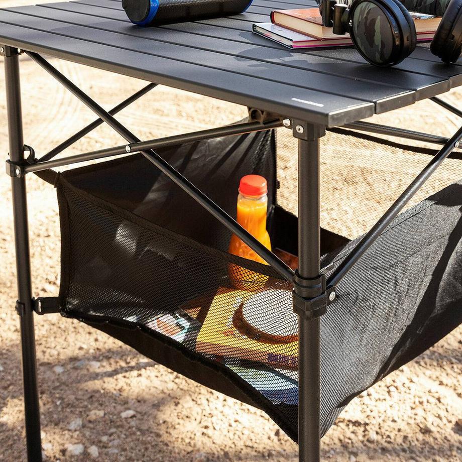 InnovaGoods  Klappbarer Campingtisch mit Aufbewahrungskorb und Tasche 