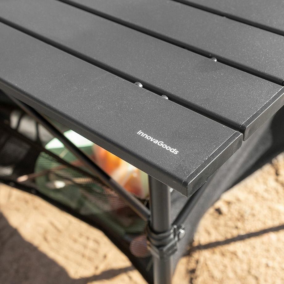 InnovaGoods  Klappbarer Campingtisch mit Aufbewahrungskorb und Tasche 