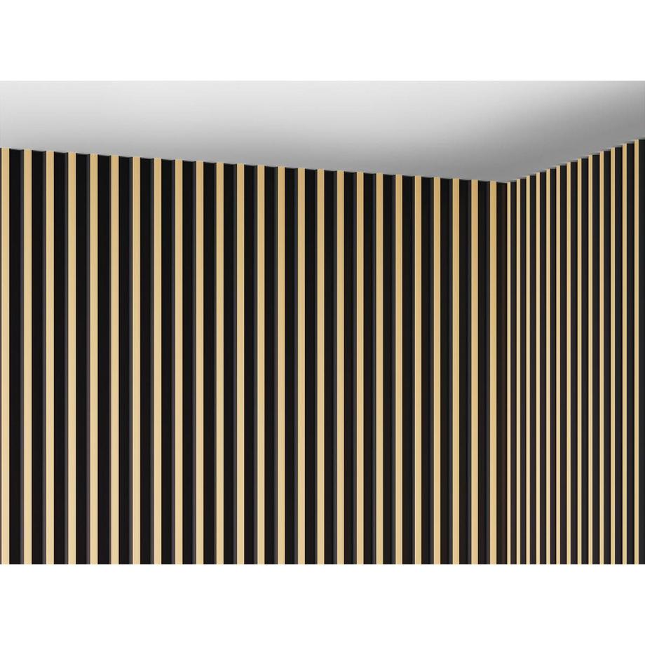 Vente-unique  3D Wandpaneel - 1 Pack: 2,83 m² - Set aus 8 Teilen - Goldfarben & Schwarz - CLINTON 