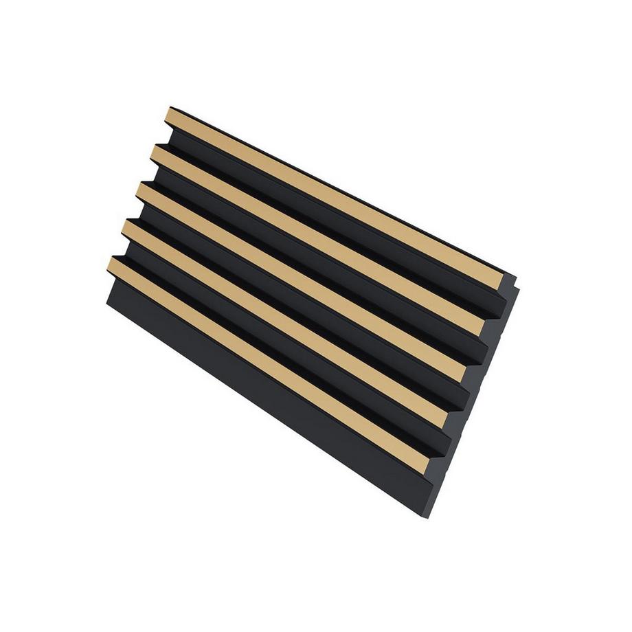 Vente-unique  3D Wandpaneel - 1 Pack: 2,83 m² - Set aus 8 Teilen - Goldfarben & Schwarz - CLINTON 