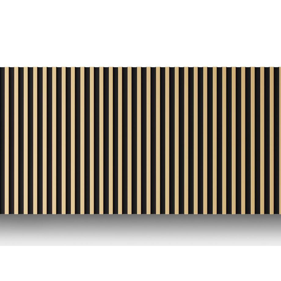 Vente-unique  3D Wandpaneel - 1 Pack: 2,83 m² - Set aus 8 Teilen - Goldfarben & Schwarz - CLINTON 