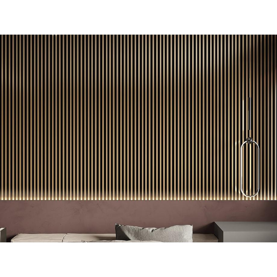 Vente-unique  3D Wandpaneel - 1 Pack: 2,83 m² - Set aus 8 Teilen - Goldfarben & Schwarz - CLINTON 