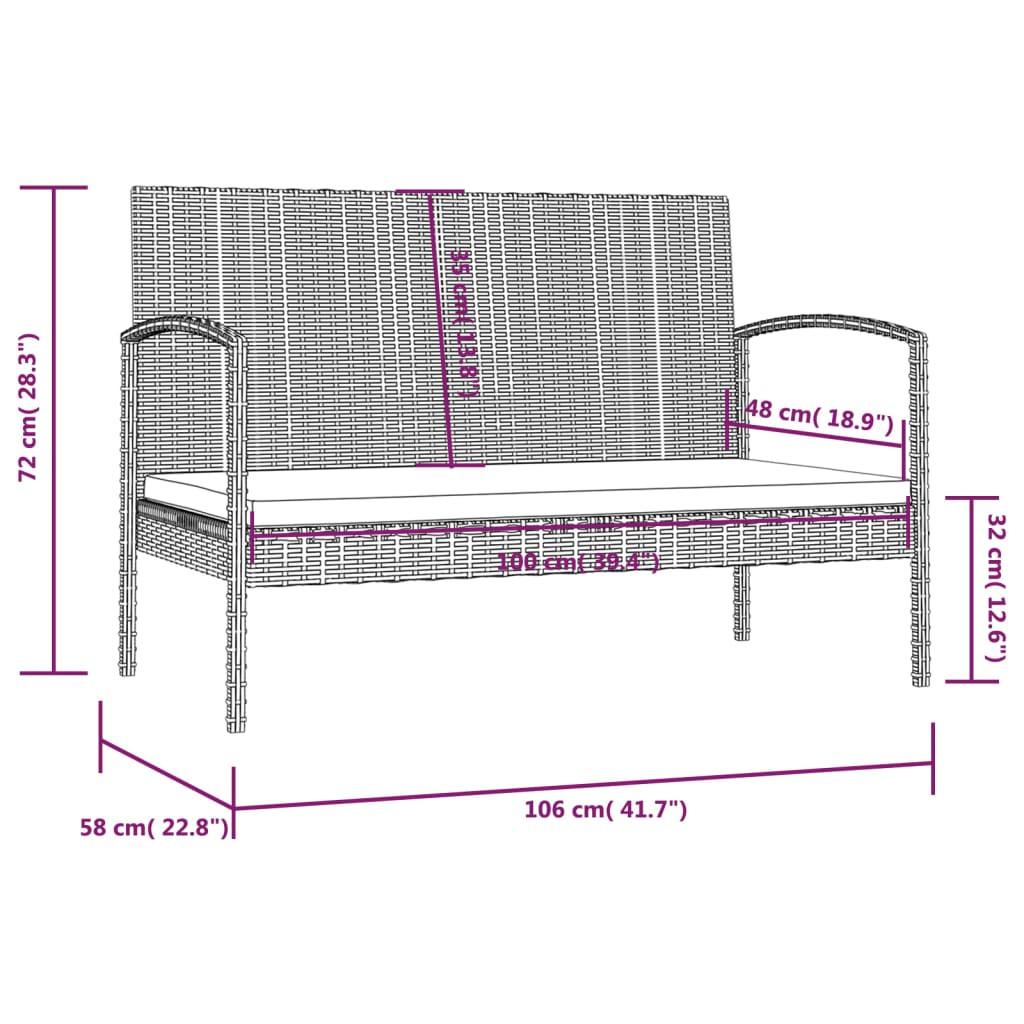 VidaXL Garten-lounge-set poly-rattan  