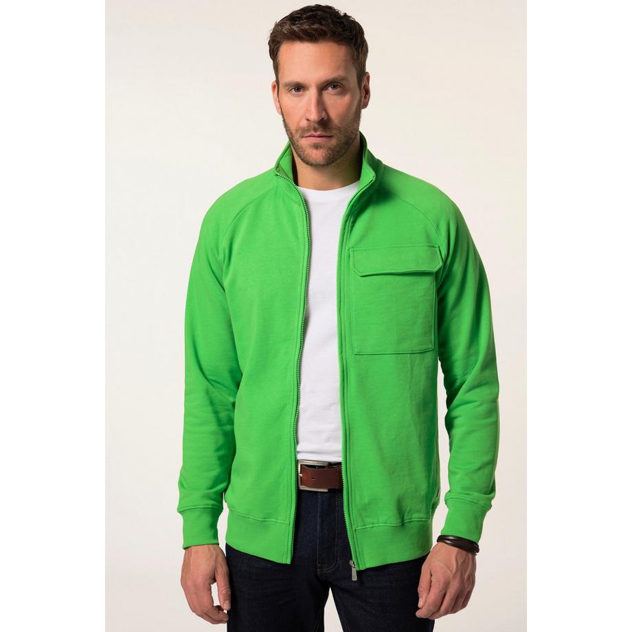 JP1880 Veste en Molleton Texture Gaufrée Col Montant  