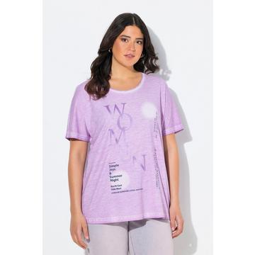 T-shirt dal taglio oversize con scritta, scollo a girocollo e mezze maniche
